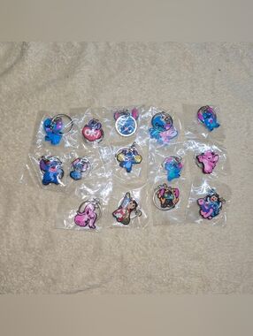 Lot of 14 Lilo & Stitch Keychains Various Mix
